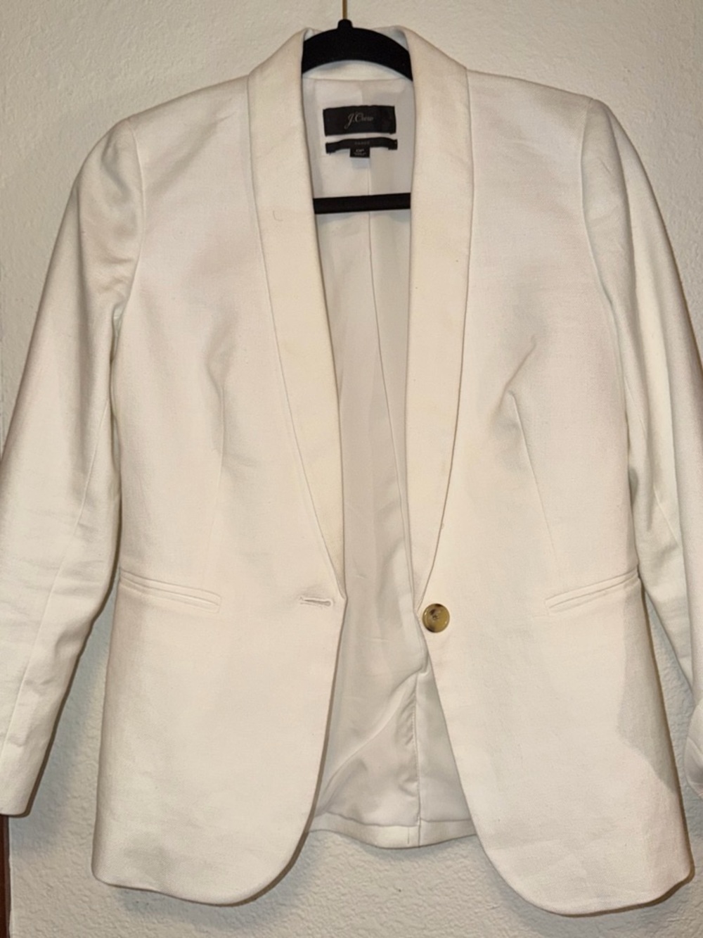 J. Crew Women's Cream Single-Button Shawl Collar Blazer